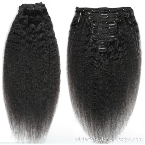 wholesale the best hair vendors Clip in hair extensions human, kinky straight human hair clip in